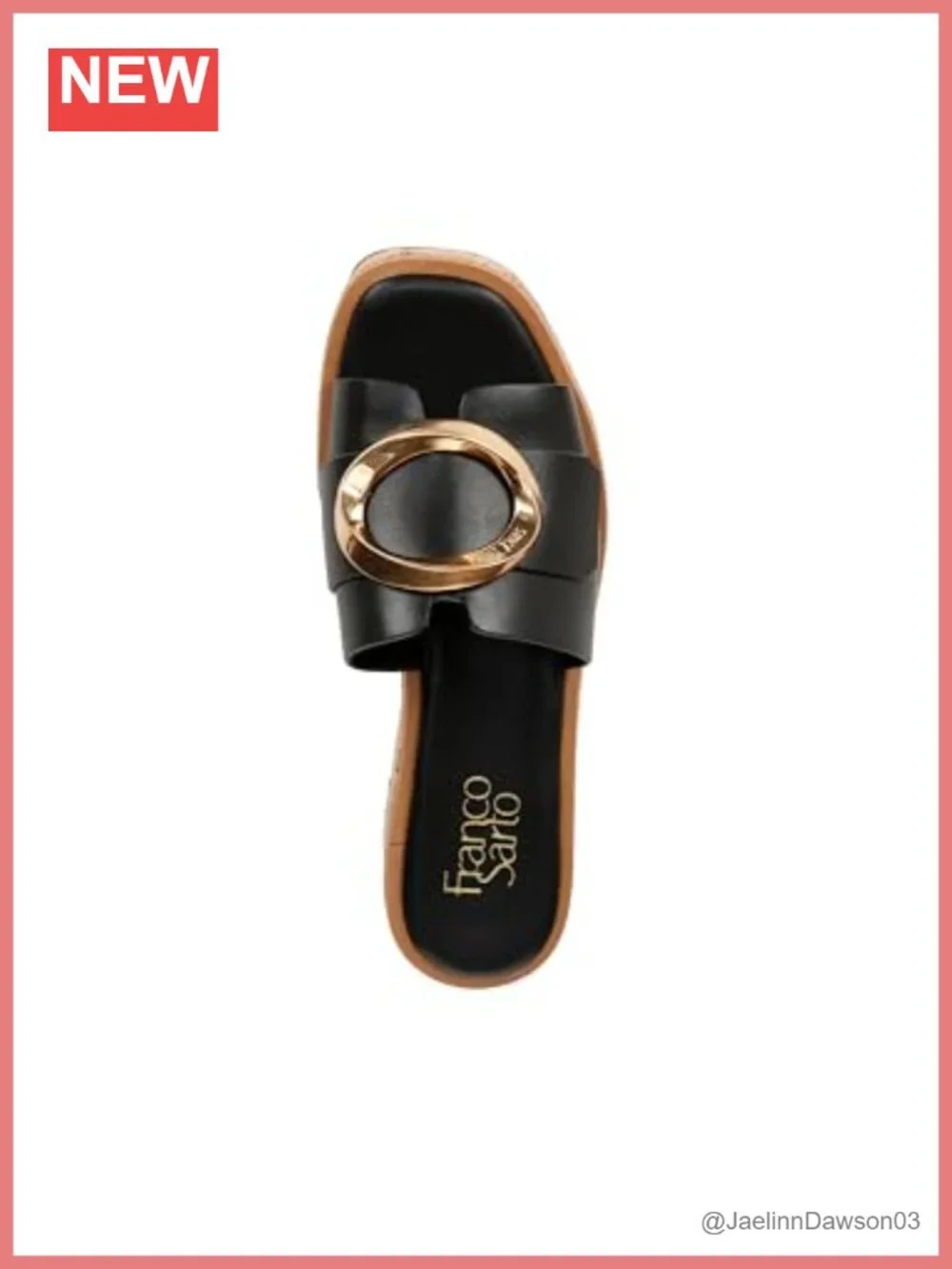 Franco Sarto Leather Platform Slide Sandals Womens